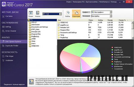 Ashampoo HDD Control 2017 3.20.00 Portable by DiZel - комплексное обслуживание жесткого диска