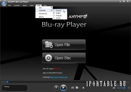 AnyMP4 Blu-ray Player 6.2.12.55979 Portable by PortableAppС - Универсальный программный проигрыватель любых Blu-ray дисков, папок и ISO образов