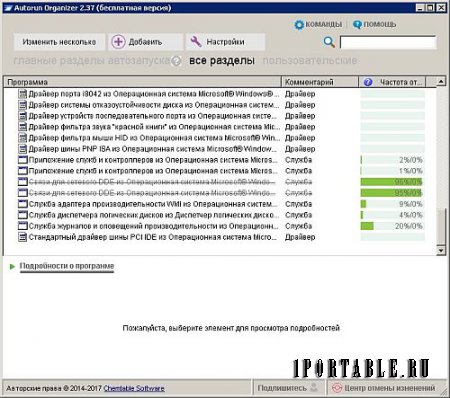Autorun Organizer 2.37 Portable - просмотр и управление программами автозагрузки