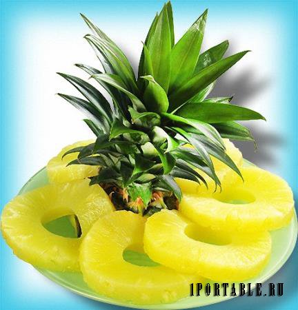 Клипарты png - Сочные ананасы