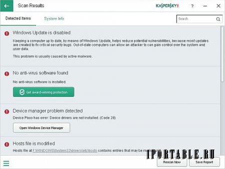 Kaspersky System Checker 1.2.0.290 dc16.12.2017 En Portable - проверка безопасности вашего ПК