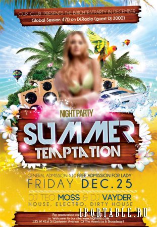 Summer Temptation psd flyer template